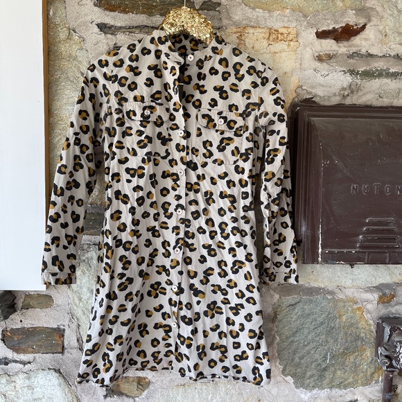 A.P.C Leopard Long Sleeve Shirt/Dress